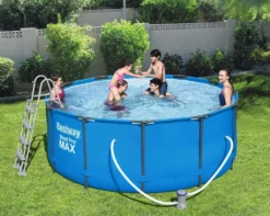 BESTWAY 56420 Steel Pro Max Swimmingpool Filterpumpe Leiter Cover Rund 366x122cm -Bestintex Geschaft 008de43fa7c0ddaf783af5d663f1e10b