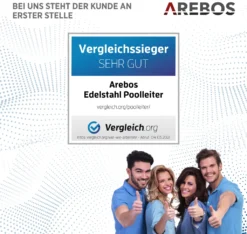 AREBOS Edelstahl Poolleiter, Mit Antirutschpads Auf Den Sprossen, Einstiegsleiter Silber, Einbauleiter 4 Stufen -Bestintex Geschaft 0137bb6c906d3f075e5a1c6a9e1a6bbd