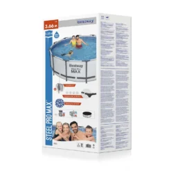 BESTWAY 56420 Steel Pro Max Swimmingpool Filterpumpe Leiter Cover Rund 366x122cm -Bestintex Geschaft 0262640ec5d3e69e22221c793e588b15