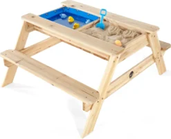PLUM Sandkasten | 2in1 | Wassertisch | Picknicktisch | Aus Holz
