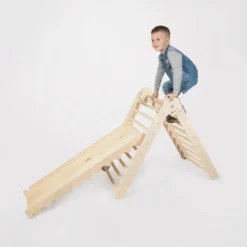 MAMOI® Klettergerüst Indoor, Kletterdreieck Mit Rutsche Aus Holz, Baby Kinder Klettern, Kletterturm Mit Rutschbrett, Kletterbogen Mit Kinderrutsche, Maxi Holzbogen Für Spielplatz Ab 1/2/3 Jahre -Bestintex Geschaft 05162049d1e14bf2de9afaf52d9f194b