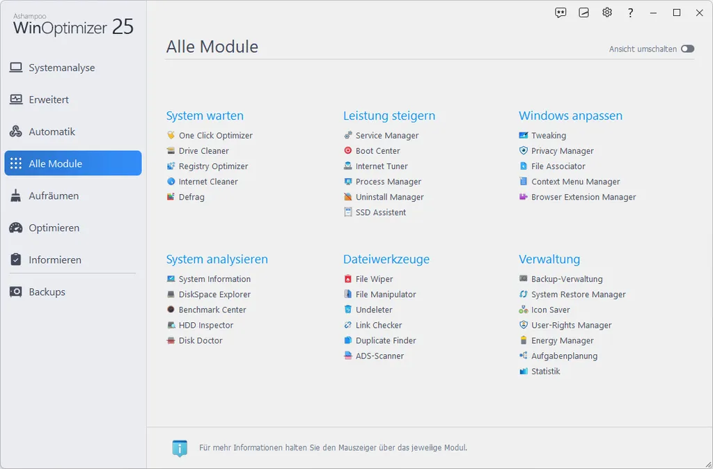 Ashampoo WinOptimizer 25 - 3 USER Lizenz - System Tuning Für Windows 10 Ashampoo WinOptimizer 25 - 3 USER Lizenz - System Tuning Für Windows – Bild 8