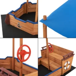 Sandkasten Grömitz 103 X 160 X 78 Cm Segelschiff Sandkiste Mit Sonnendach Sandbox Mit Aufklappbarer Sitzbank Tannenholz -Bestintex Geschaft 05e7d5ddbb3672f0e72c7a5477446722