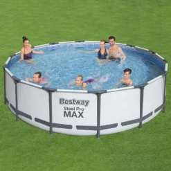 Bestway® Steel Pro MAX™ Frame Pool Ohne Pumpe Ø 305 X 76 Cm, Lichtgrau, Rund -Bestintex Geschaft 0639cef7781b485a915cd069dcc8d10d