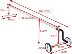 COSTWAY Pool Aufroller Fahrbar 150 Cm Bis 570 Cm Verstellbar Aufrollvorrichtung Aluminium, Aufrollsystem Für Solarfolie Solarplane & Abdeckung -Bestintex Geschaft 06ce1b0fae70408bde89c6b9adba521e