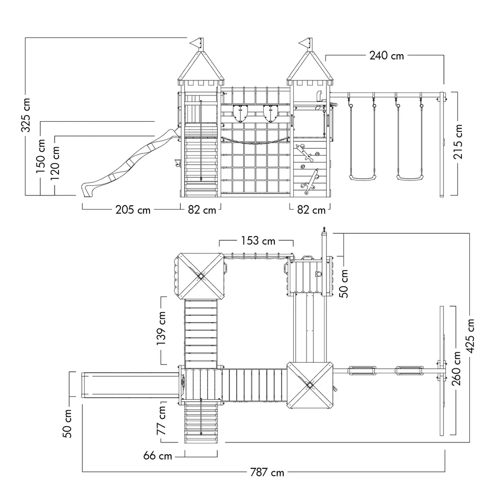 WICKEY Spielturm Ritterburg Smart Queen Mit Schaukel & Rutsche, Spielhaus Mit Sandkasten, Kletterleiter & Spiel-Zubehör - Blau 8 WICKEY Spielturm Ritterburg Smart Queen Mit Schaukel & Rutsche, Spielhaus Mit Sandkasten, Kletterleiter & Spiel-Zubehör - Blau – Bild 6