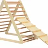 COSTWAY Kletterdreieck Klappbar, Klettergerüst Mit Leiter Aus Holz, Sprossendreieck Zur Entwicklung Grobmotorischer Fähigkeiten, Für Kleinkinder Ab 3 Jahren (Natur) -Bestintex Geschaft 089332bc65516d7c4164b3eb80613673