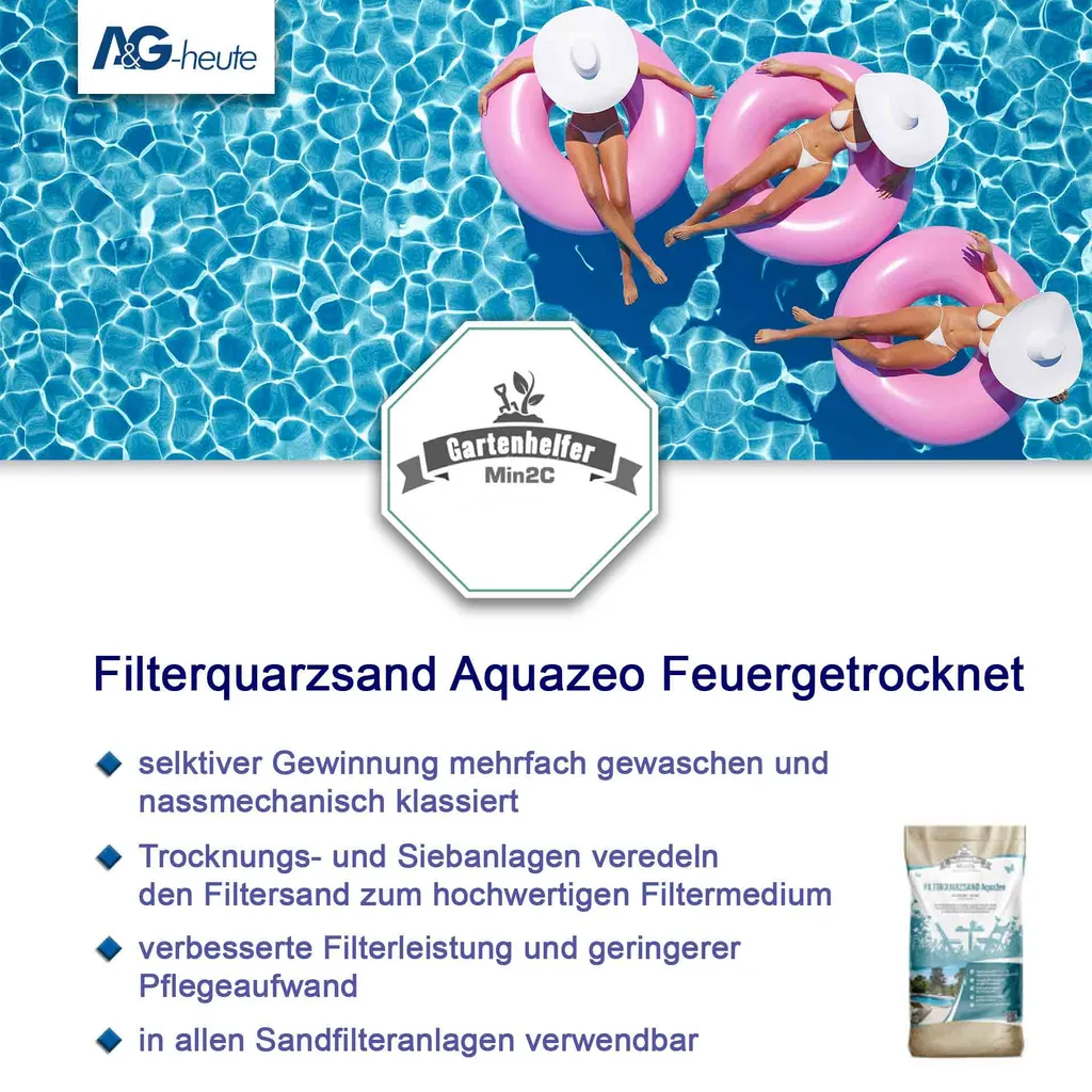 A&G-heute AquaZeo 25kg Filtersand Körnung 0.4-0.8 Mm Poolfilter Teichfilter Quarzsand Für Sandfilteranlagen Feuergetrocknet 8 A&G-heute AquaZeo 25kg Filtersand Körnung 0.4-0.8 Mm Poolfilter Teichfilter Quarzsand Für Sandfilteranlagen Feuergetrocknet – Bild 6