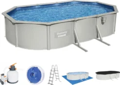 Bestway® Hydrium™ Stahlwandpool Komplett-Set Mit Sandfilteranlage 610 X 360 X 120 Cm, Granitgrau, Oval -Bestintex Geschaft 08f4b40d549ce97adadc1c1be03b607d