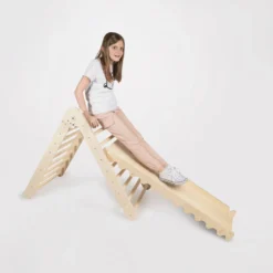 MAMOI® Klettergerüst Indoor, Kletterdreieck Mit Rutsche Aus Holz, Baby Kinder Klettern, Kletterturm Mit Rutschbrett, Kletterbogen Mit Kinderrutsche, Maxi Holzbogen Für Spielplatz Ab 1/2/3 Jahre -Bestintex Geschaft 0ab949602695dfb5a027a9ea71898f18