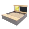 AXI Kitty Sandkasten Aus Holz Mit Bank, Stauraum & Tic-Tac-Toe | Sandbox In Anthrazit & Braun Inklusive Bodenplane | 100 X 100 Cm -Bestintex Geschaft 0c410f50ef81307acae2d8790c48fbd5