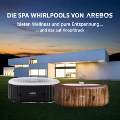 AREBOS Whirlpool Mit LED Beleuchtung, Aufblasbar, In- & Outdoor,190x120 Cm Oval, 2 Personen, 90 Massagedüsen, Mit Heizun, 550 Liter, Inkl. Abdeckung -Bestintex Geschaft 0d04fc4c54a3e9a39639866ba81e6343