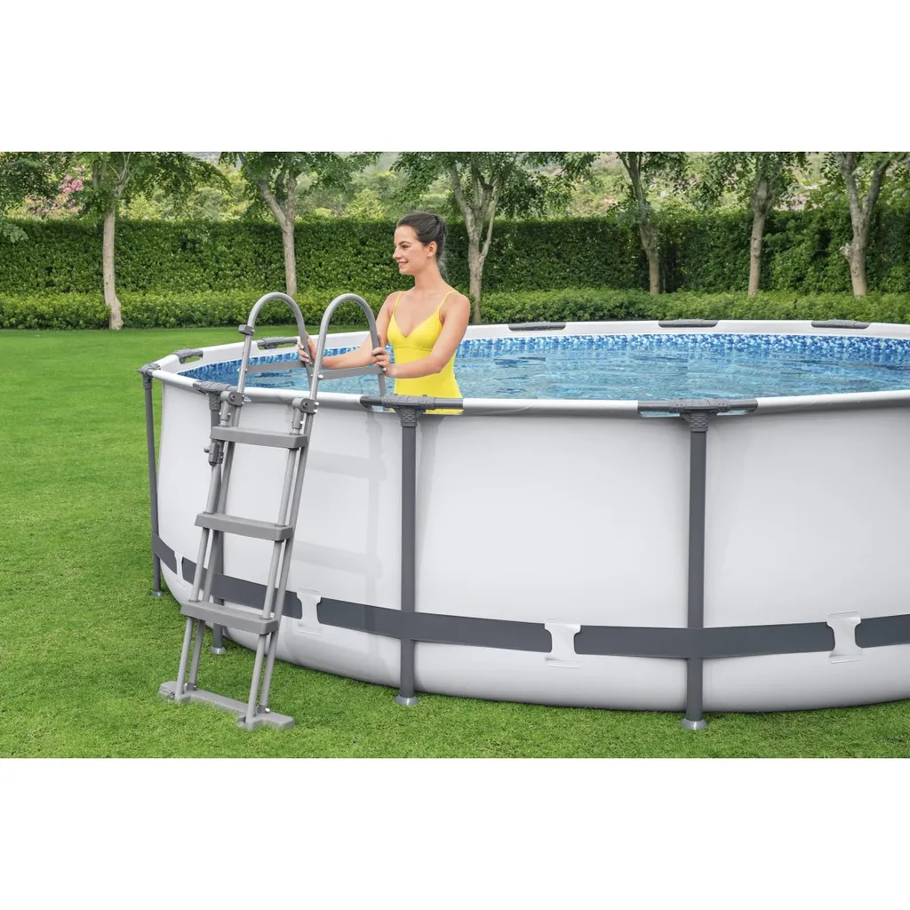 Bestway Frame Pool “Steel Pro™” Set 457x107 Cm - Rund - 14.970 L; 56488 11 Bestway Frame Pool “Steel Pro™” Set 457x107 Cm - Rund - 14.970 L; 56488 – Bild 9