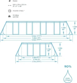 Bestway Power Steel™ Frame Pool Komplett-Set, Eckig 549x274x122 Cm 56466 -Bestintex Geschaft 0d97d796fc3158ca3ddc5d4a7230d453