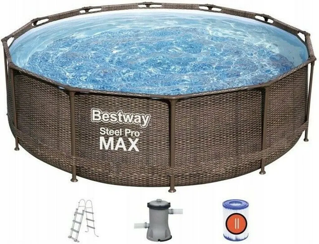 BESTWAY 56709 Steel Pro Max Frame Pool Set Rund Filterpumpe Leiter Braun 366x100 22 BESTWAY 56709 Steel Pro Max Frame Pool Set Rund Filterpumpe Leiter Braun 366x100 – Bild 20
