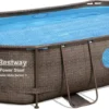 Bestway® Power Steel™ Swim Vista Series™ Aufstellpool Komplett-Set Mit Filterpumpe 427 X 250 X 100 Cm, Rattan-Optik (Schokobraun), Oval