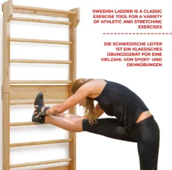 Physionics® Sprossenwand Aus Holz - Für Kinder Und Erwachsene, 195x80x14cm,100kg Max- Kletterwand, Turnwand, Klettergerüst -Bestintex Geschaft 139d8f14ac7a6a41034c867274f5f24f