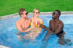 Bestway® Power Steel™ Swim Vista Series™ Frame Pool Komplett-Set Mit Filterpumpe 549 X 274 X 122 Cm, Steinwand-Optik (Cremegrau), Oval -Bestintex Geschaft 140ad486a0c191e222568ec79a70264e