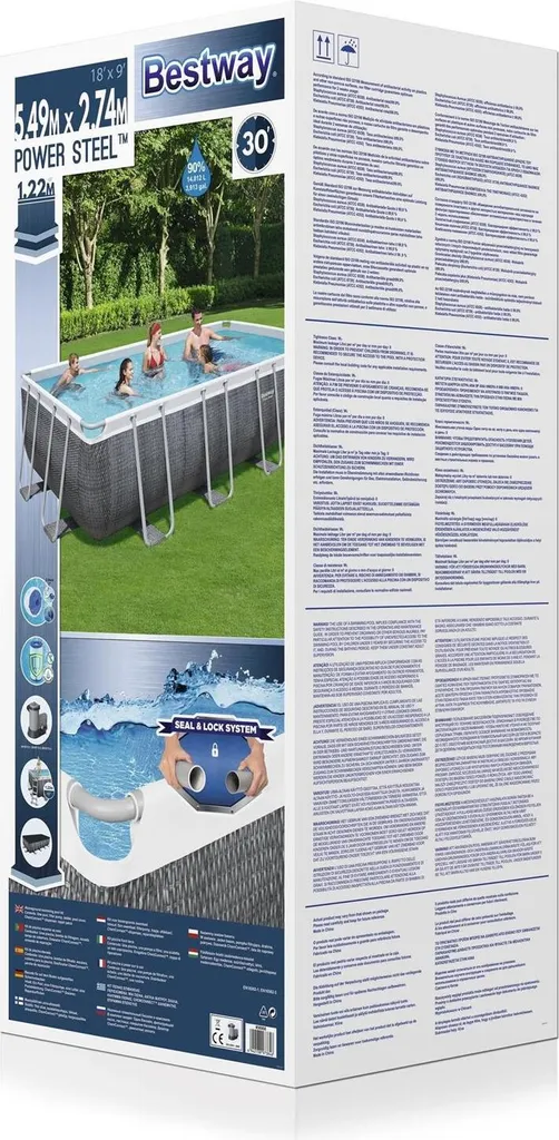 Bestway Power Steel™ Frame Pool Komplett-Set, Eckig, Mit Filterpumpe, Sicherheitsleiter & Abdeckplane 549 X 274 X 122 Cm, Schwimmbecken, Schwimmen, Pools 19 Bestway Power Steel™ Frame Pool Komplett-Set, Eckig, Mit Filterpumpe, Sicherheitsleiter & Abdeckplane 549 X 274 X 122 Cm, Schwimmbecken, Schwimmen, Pools – Bild 17