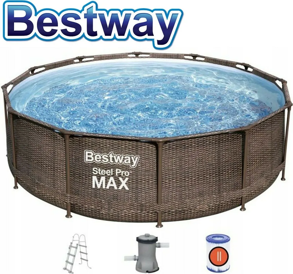 BESTWAY 56709 Steel Pro Max Frame Pool Set Rund Filterpumpe Leiter Braun 366x100 15 BESTWAY 56709 Steel Pro Max Frame Pool Set Rund Filterpumpe Leiter Braun 366x100 – Bild 13