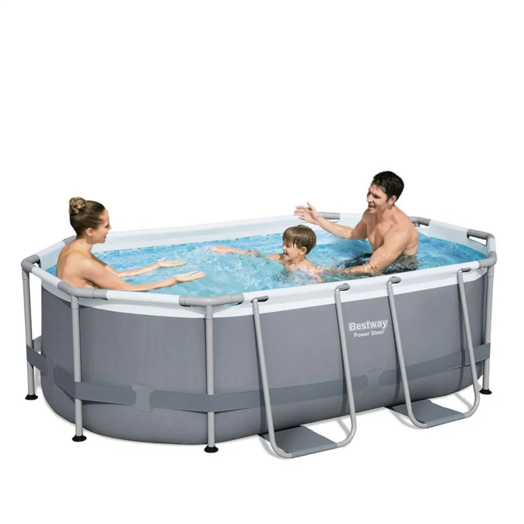 Bestway 5614A Power Steel Ovaler Oberirdischer Pool 305x200x84cmHöhe (cm): 84, Breite (cm): 305, Zusammensetzung: PVC, Länge (cm): 200, Gestalten: Oval, Maße: 3 - 3,99 M, Filterpumpe: 58381 14 Bestway 5614A Power Steel Ovaler Oberirdischer Pool 305x200x84cmHöhe (cm): 84, Breite (cm): 305, Zusammensetzung: PVC, Länge (cm): 200, Gestalten: Oval, Maße: 3 - 3,99 M, Filterpumpe: 58381 – Bild 12