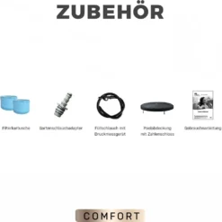 Miweba MSpa Whirlpool Comfort Bergen C-BE041 - Indoor & Outdoor-Whirlpool (Anthrazit/Blau) - Aufblasbar - 4 Personen - UV-C Filter - Anti-Frost-System - Verschließbare Poolabdeckung -Bestintex Geschaft 1703acbdf13d00fbfc080515f04e4988