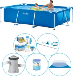 Intex Frame Pool Rechteckig 260x160x65 Cm - 6-teilig - Pool Combi Deal