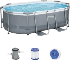 Bestway® Power Steel™ Frame Pool Set Mit Filterpumpe 305 X 200 X 84 Cm, Grau, Oval 35 Bestway® Power Steel™ Frame Pool Set Mit Filterpumpe 305 X 200 X 84 Cm, Grau, Oval -Bestintex Geschaft 193c5d78180e2d91758c39f6bc39c1fb