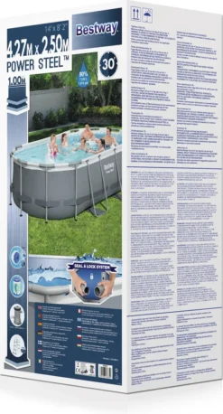 Bestway Power Steel™ Oval Pool Set 424x250x100 Cm, Ovaler Stahlrahmenpool-Set Mit Filterpumpe -Bestintex Geschaft 1af0c166a87507cd9990dc1d3074d16b