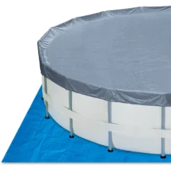 Summer Waves Premium FRAME Pool, Weiß, PVC/Stahl, Ø488x122 Cm, Jede Menge Zubehör Inklusive, Rund -Bestintex Geschaft 1be03626d17209de9dd35bf13e9ffaa1