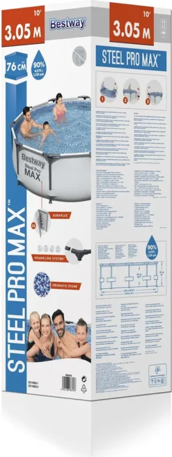 Bestway 56408 Rund Aufstellpool Stahl Pro Max 305x76 CmGestalten: Rund, Maße: 3 - 3,99 M, Filterpumpe: 58381 -Bestintex Geschaft 1bfb4b82de0bf61168b2becdb590214e