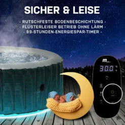 Miweba MSpa Whirlpool Comfort Starry C-ST061 - Indoor & Outdoor-Whirlpool - Aufblasbar Mit LED Beleuchtung - 6 Personen - UV-C Filter - Anti-Frost-System - Verschließbare Poolabdeckung -Bestintex Geschaft 1c91a2359c6dfe559fadced9e758f104