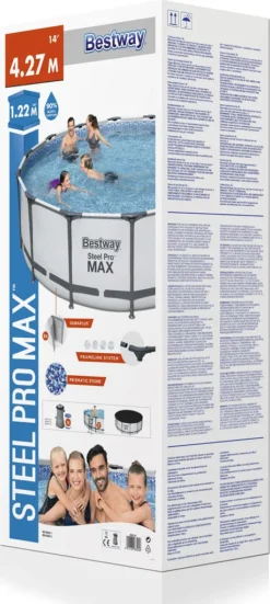 Bestway Steel Pro Max™ Frame Pool Komplett-Set, Rund, 427x122cm, 5612X -Bestintex Geschaft 1ca980e0e053a5b8c3503d8ac569fbb3