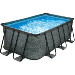 Summer Waves Premium FRAME Pool, Rattanoptik, PVC/Stahl, 549x274x132, Jede Menge Zubehör Inklusive, Rechteckig -Bestintex Geschaft 1f8ca97cad684251808be8bd116ec28b