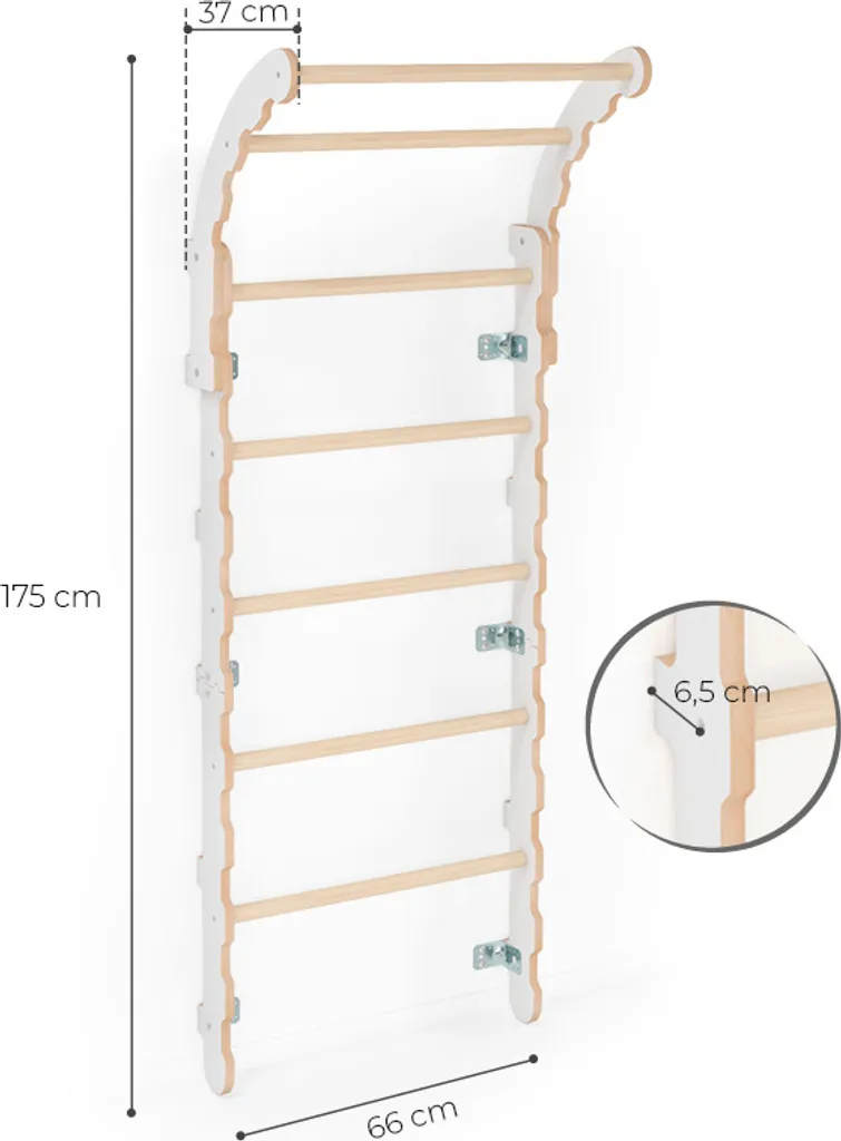 MAMOI® Klettergerüst Indoor, Sprossenwand Für Kinderzimmer, Kletterwand Und Spielgeräte, Midi Turngeräte Mit Klimmzugstange Für Drinnen, Sportgeräte Ab 3 Jahren 5 MAMOI® Klettergerüst Indoor, Sprossenwand Für Kinderzimmer, Kletterwand Und Spielgeräte, Midi Turngeräte Mit Klimmzugstange Für Drinnen, Sportgeräte Ab 3 Jahren – Bild 3