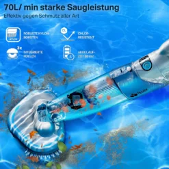 Tillvex Poolsauger Mit Akku Und 3,6 M Teleskopstange - Bis Zu 15 M³ | Pool Bodensauger Elektrisch | Poolreiniger Mit Filter & 2-Geschwindigkeits-System | Handsauger Reinigungsset Kabellos -Bestintex Geschaft 20d94219ac25c4532cc2162e68225ab6