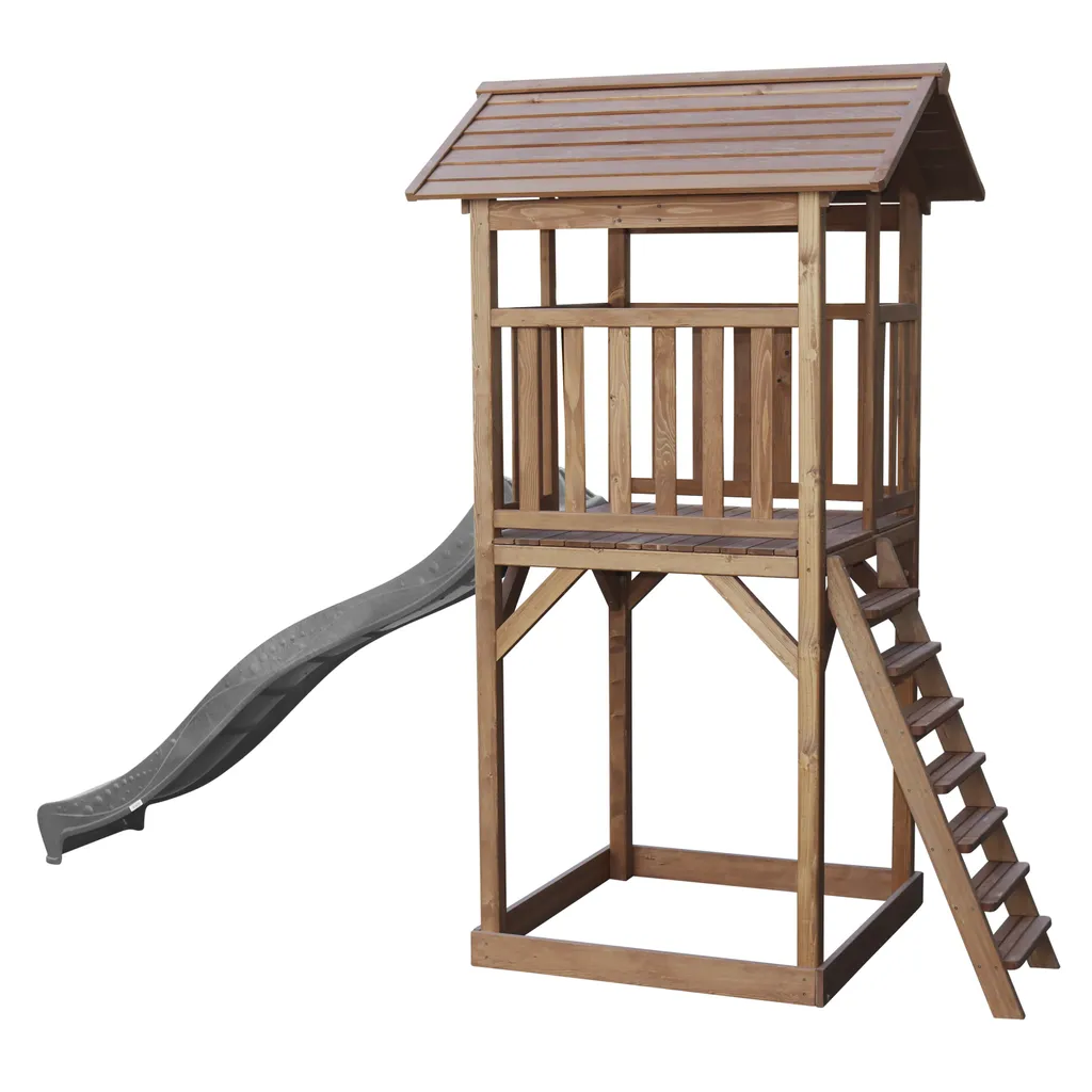 AXI Beach Tower Spielturm Aus Holz In Braun | Spielhaus Für Kinder Mit Grauer Rutsche Und Sandkasten | Stelzenhaus Für Den Garten 9 AXI Beach Tower Spielturm Aus Holz In Braun | Spielhaus Für Kinder Mit Grauer Rutsche Und Sandkasten | Stelzenhaus Für Den Garten – Bild 7