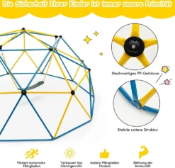 COSTWAY Ø 305cm Kletterkuppel Mit Schaukel, Klettergerüst In Kuppelform, Indoor-/Outdoor-Spielgerät, Kletterleiter Für Kinder Von 3 Bis 10 Jahren, Ideal Für Hinterhof, Garten, 363 Kg Belastbar -Bestintex Geschaft 2138658ef84a69bf5c9bfc401fd9d408