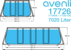 Avenli Frame Rectangular Pool Set 400 X 200 X 99 Cm, Aufstellpool, Reckteckig, Mit Pumpe, Grau -Bestintex Geschaft 2186648e77d98e685d51f26614769a7b