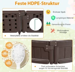 COSTWAY Sandbox Sandkasten Mit Wasserdichter Abdeckung Und Bodenauskleidung, Outdoor Sandkiste Platz Für 4 Kinder 183x105x21cm -Bestintex Geschaft 2223f250e2f7d8a53dd301d7c61f8057