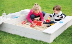Roba Sandkasten Outdoor+ Mit 2 Spielwannen, Holzsandkasten Aus Wetterfestem Massivholz, Grau Lasiert -Bestintex Geschaft 22ff7aa37956104a67dfbe36f19f24ef