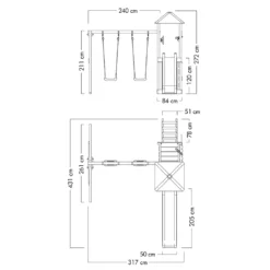 WICKEY Spielturm Klettergerüst Smart Savana Mit Schaukel & Rutsche, Spielhaus Mit Kletterleiter & Spiel-Zubehör - Blau -Bestintex Geschaft 2496311c369efc1e9d92b621796af771