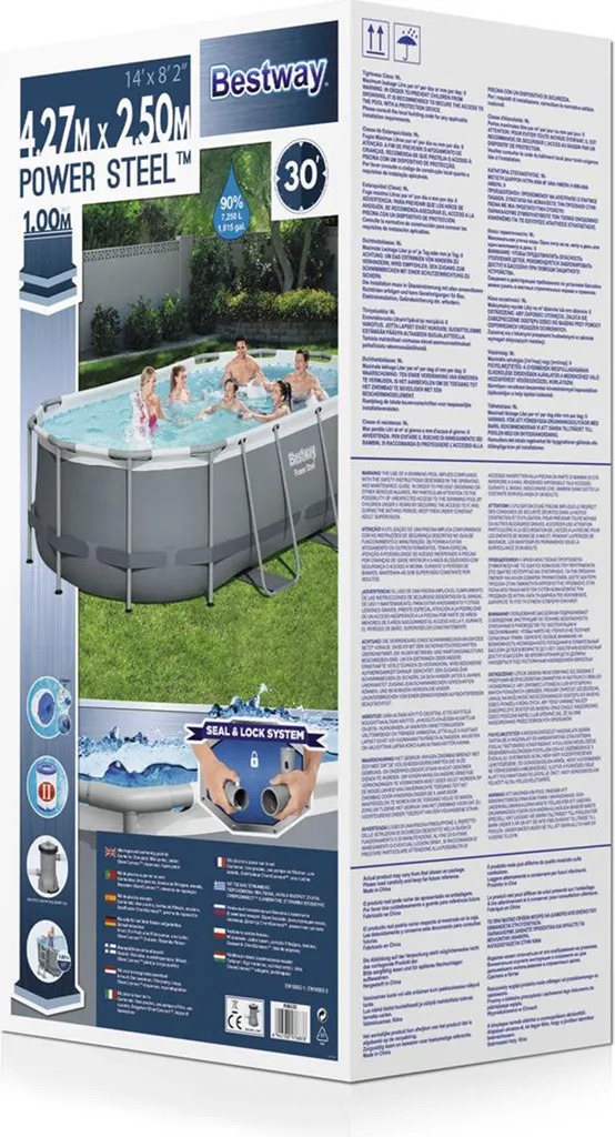 Bestway 56620 Power Steel Oval Oberirdischer Pool 427x250x100cmHöhe (cm): 100, Breite (cm): 427, Zusammensetzung: PVC, Länge (cm): 250, Gestalten: Oval, Maße: 4 - 4,99 M, Filterpumpe: 58383 9 Bestway 56620 Power Steel Oval Oberirdischer Pool 427x250x100cmHöhe (cm): 100, Breite (cm): 427, Zusammensetzung: PVC, Länge (cm): 250, Gestalten: Oval, Maße: 4 - 4,99 M, Filterpumpe: 58383 – Bild 7