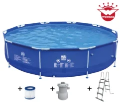 Happy People Stahlrahmenpool 366 X 100 Cm Im Set Grau -Bestintex Geschaft 25cce609cddee1a4039d14e4b03c1e32