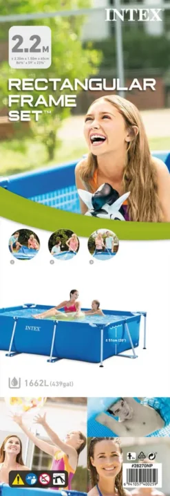 Intex Frame Pool - 220 X 150 X 60 Cm - Inklusive WAYS Wartungspaket -Bestintex Geschaft 27de8a205542486a39b73a6a4e22ee07