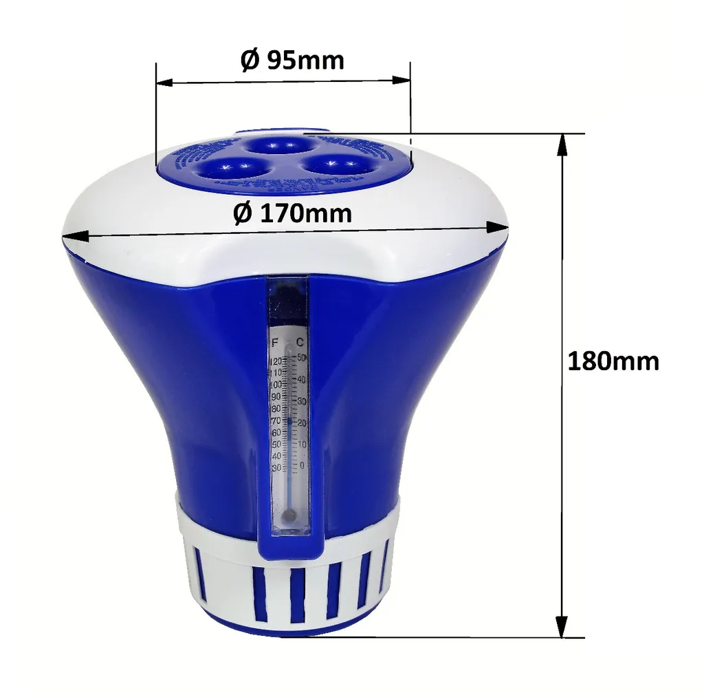 Dosierschwimmer Mit Thermometer + 1x Paradies Pool Multi Tabs 200 G, 1 Kg 6 Dosierschwimmer Mit Thermometer + 1x Paradies Pool Multi Tabs 200 G, 1 Kg – Bild 4