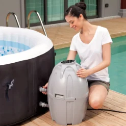 Bestway Whirlpool Lay-Z-Spa Miami | 4 Personen | 81 Massageluftdüsen | Automatisch Aufblasbar | 180x66 Cm | Schwarz/türkis | Abdeckung | Indoor Outdoor -Bestintex Geschaft 2a42d63551a68960f1773f7f9ca20145