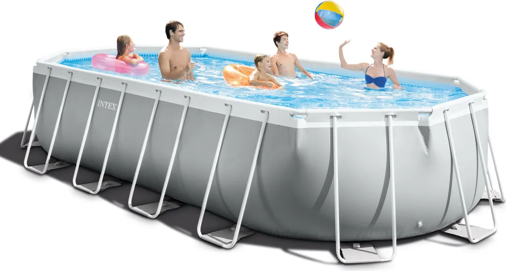Intex Prism Frame Oval Swimming Pool 610x305x122 Cm Schwimmbecken 26798 Komplett-Set Mit Leiter & Pumpe Sowie Extra-Zubehör Wie: Strandball Und Luftmatratze 12 Intex Prism Frame Oval Swimming Pool 610x305x122 Cm Schwimmbecken 26798 Komplett-Set Mit Leiter & Pumpe Sowie Extra-Zubehör Wie: Strandball Und Luftmatratze – Bild 10