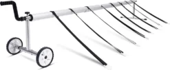 COSTWAY Pool Aufroller Fahrbar 150 Cm Bis 570 Cm Verstellbar Aufrollvorrichtung Aluminium, Aufrollsystem Für Solarfolie Solarplane & Abdeckung
