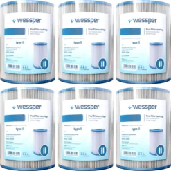 Wessper Pool Filterkartuschen Größe 2 Für Bestway, Typ II Pool Spa Filter Für Schwimmbecken, Poolreinigungsfilter Ersatz Filterkartuschen, 6 Stück